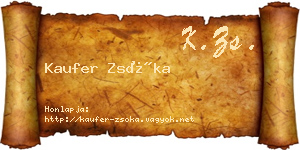 Kaufer Zsóka névjegykártya